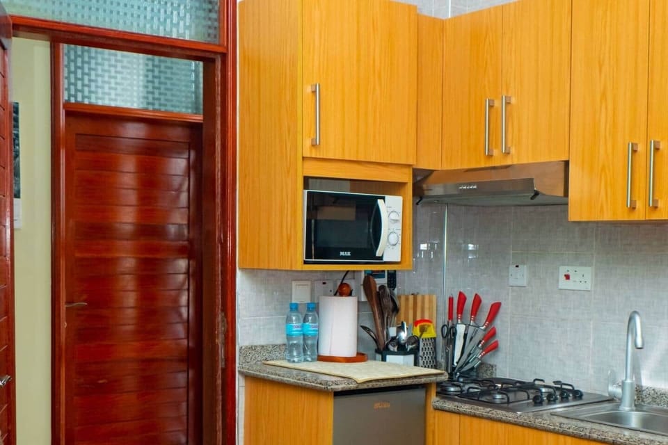 Your private entrance door and kitchen.