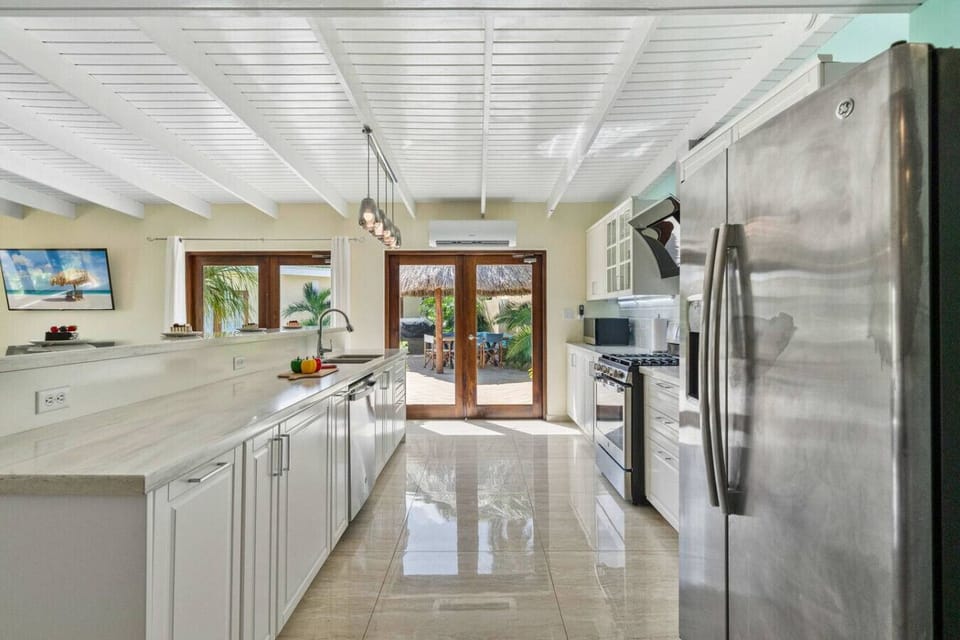 Open kitchen with full appliances