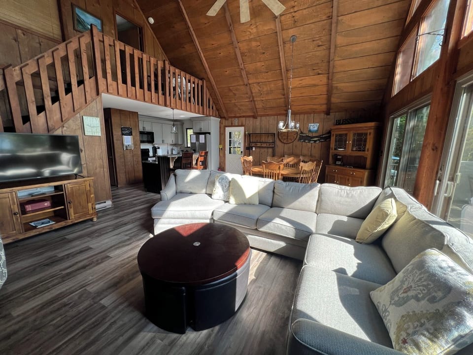 Living Room looking to kitchen and dining area