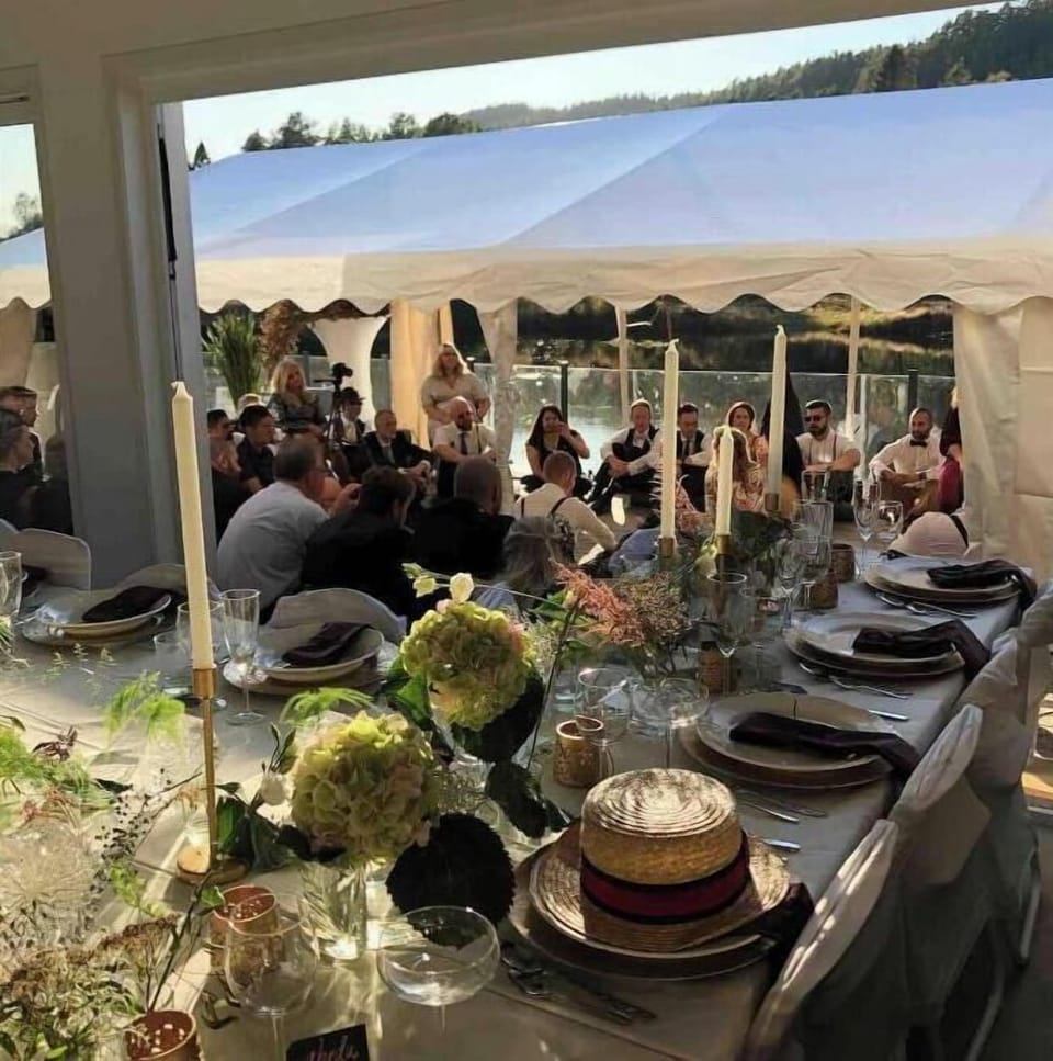 Outdoor banquet area