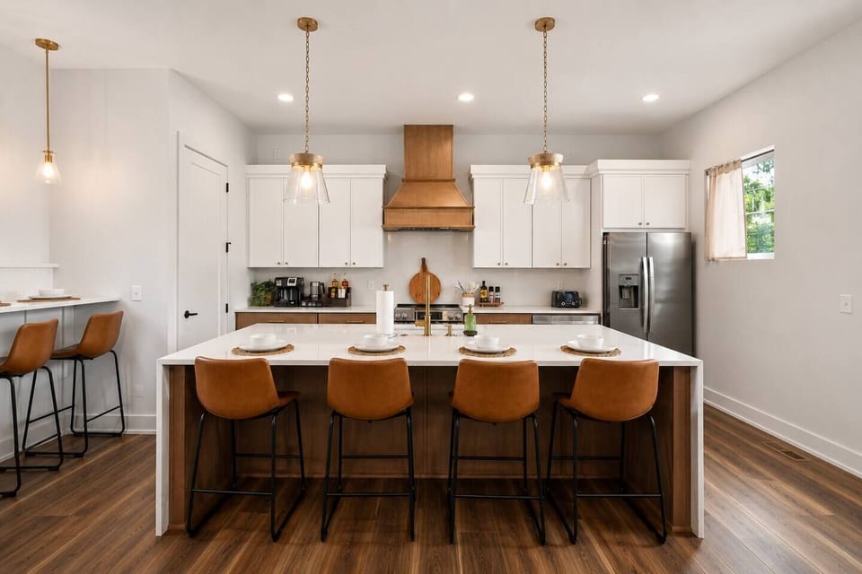 Large Kitchen Island for entertaining with all kitchen essentials