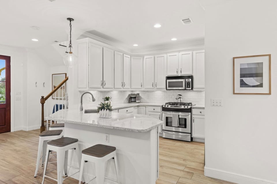 Stainless steel appliances with a Keurig and drip coffee maker 