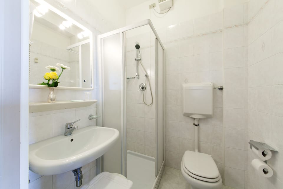Hair dryer, bidet, towels