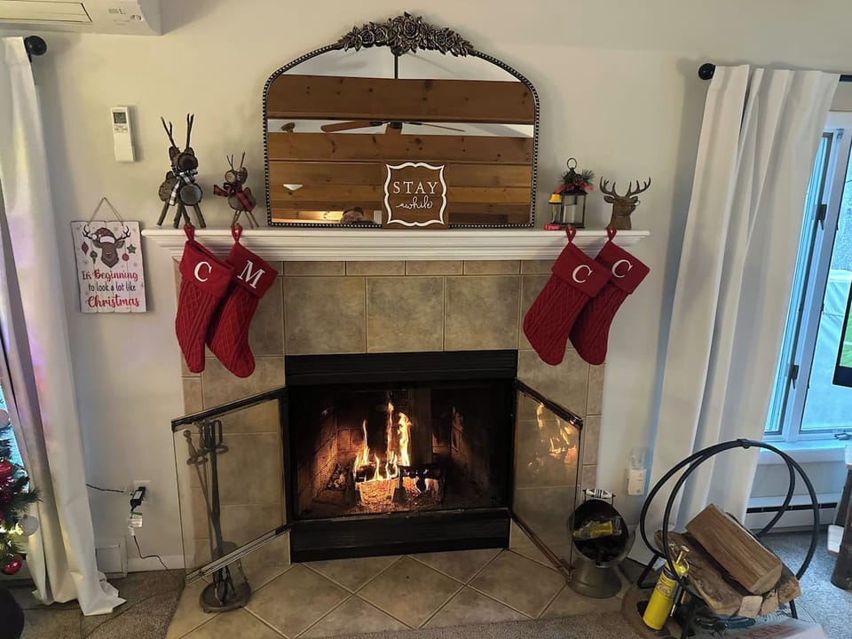 Wood burning fireplace