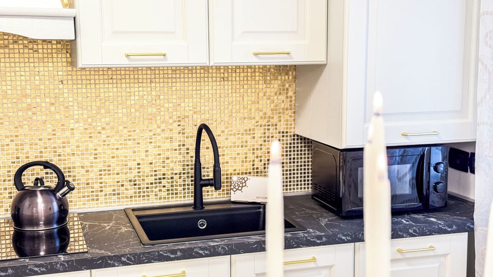 Apartment (2 Bedrooms) | Private kitchen | Espresso maker, microwave, electric kettle, highchair