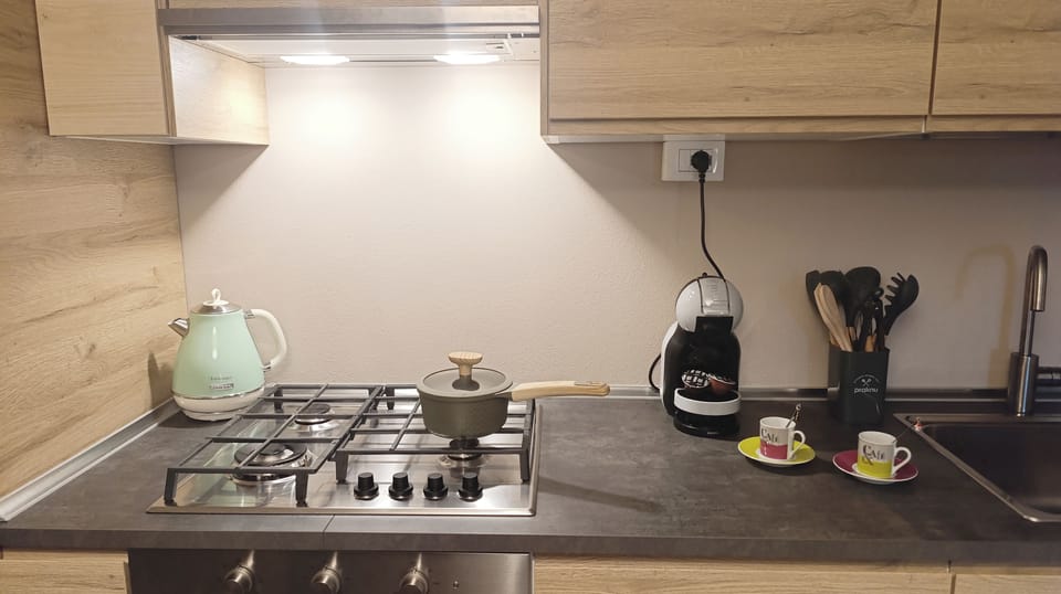 Apartment (1 Bedroom) | Private kitchen | Espresso maker, oven, stovetop, electric kettle