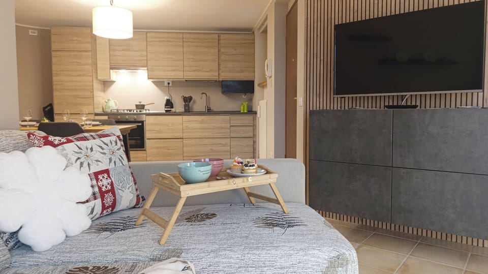 Apartment (1 Bedroom) | Living area | 32-inch TV with cable channels