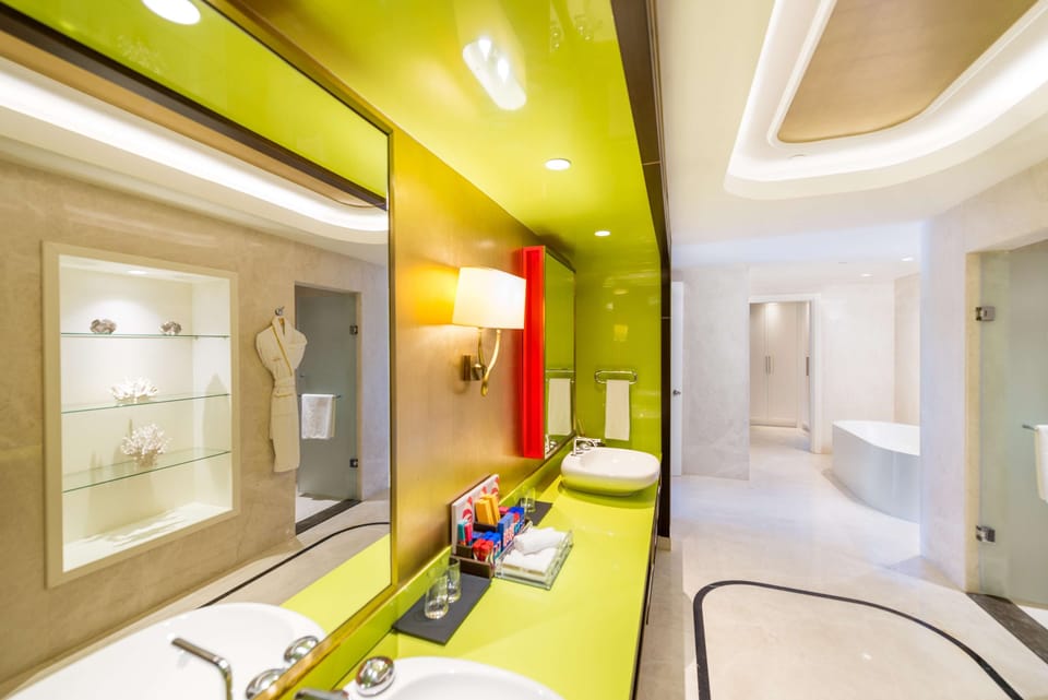 Shower, eco-friendly toiletries, hair dryer, bathrobes
