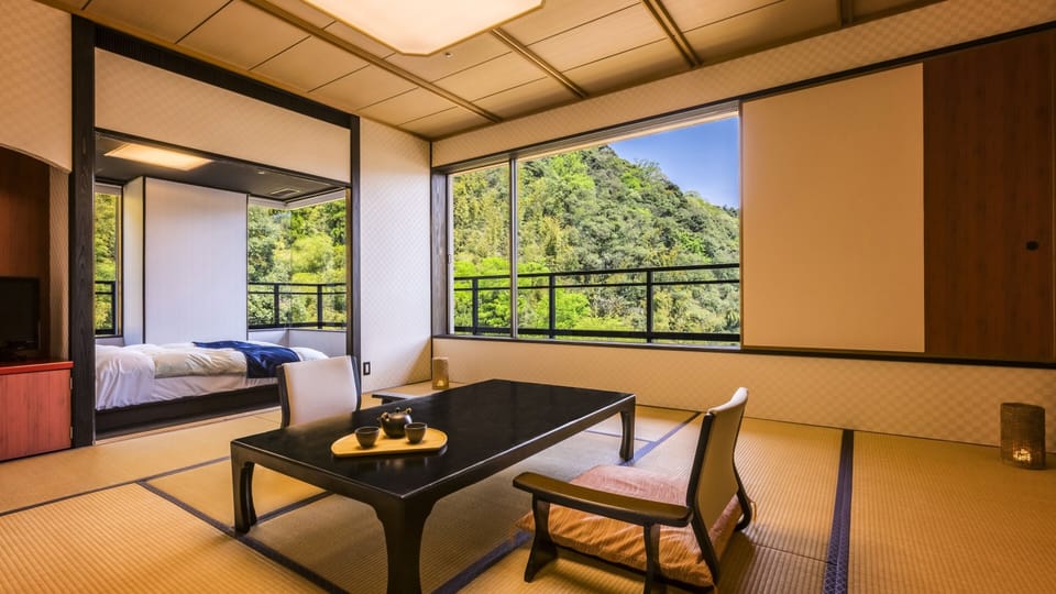 Superior Japanese-Western-Style full Double Bed Room(Garden View) - Indoor Bath - Non-Smoking | In-room safe, desk, WiFi (free)