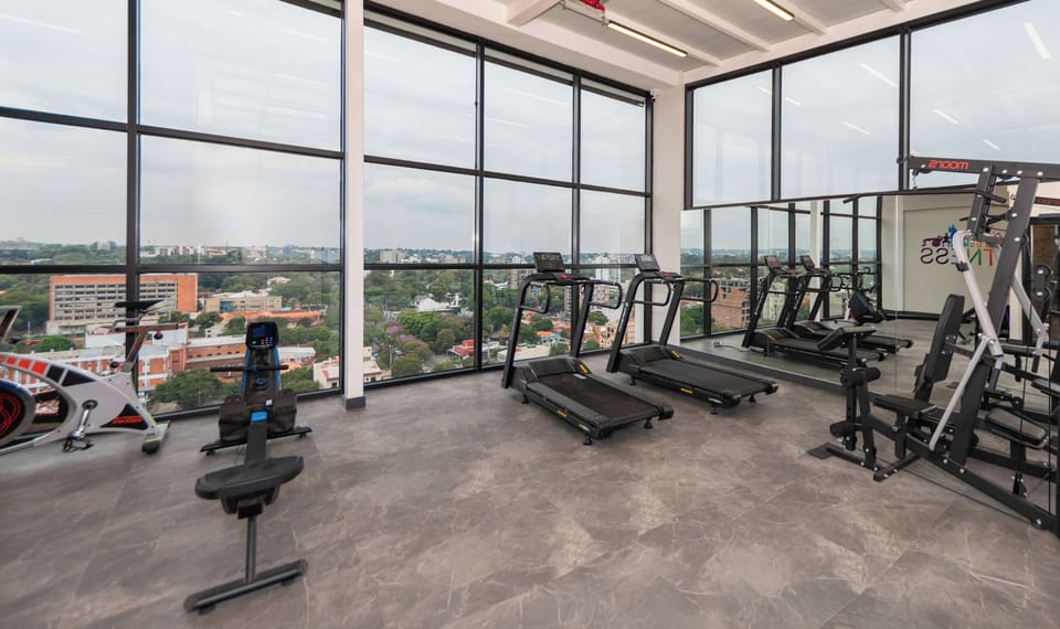 Building gym with treadmills