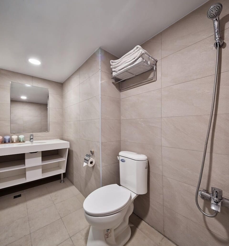 Deluxe Double Room | Bathroom | Shower, free toiletries, hair dryer, slippers