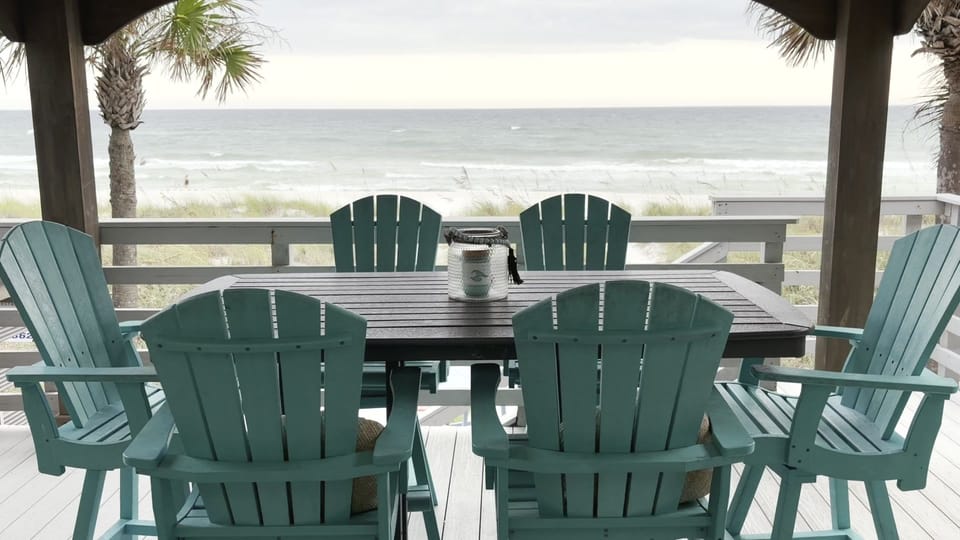 Deck View - Beach View; Outdoor Dining Table