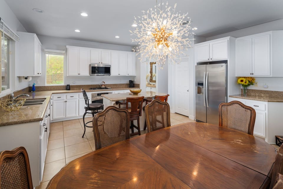 Kitchen island and dining table