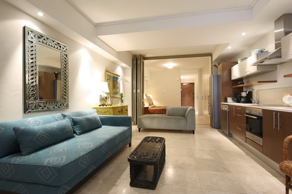 Exclusive Apartment, 1 Room, Canal View | Living area | Flat-screen TV, DVD player