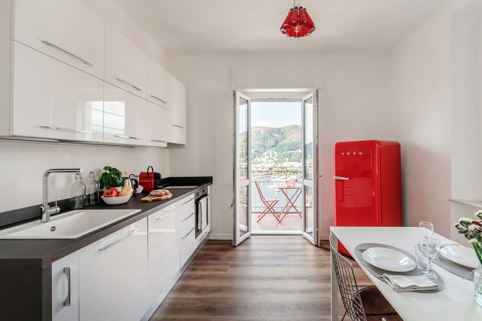 Apartment, Lake View | Private kitchen | Espresso maker, full-size fridge, microwave, oven