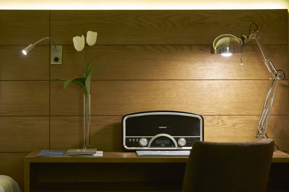 Hypo-allergenic bedding, minibar, in-room safe, desk