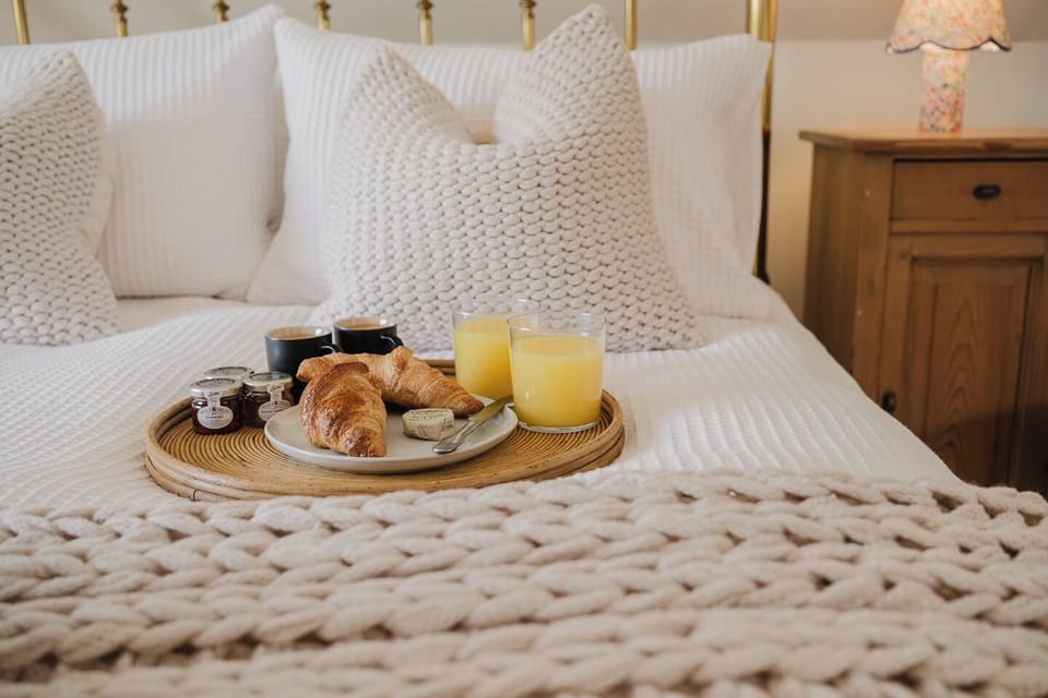 Breakfast in bed with far reaching views from the large window