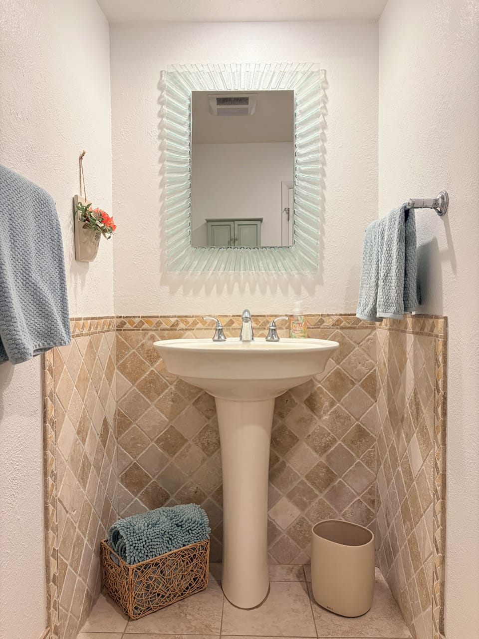 2nd bathroom with shower, toilet and sink.