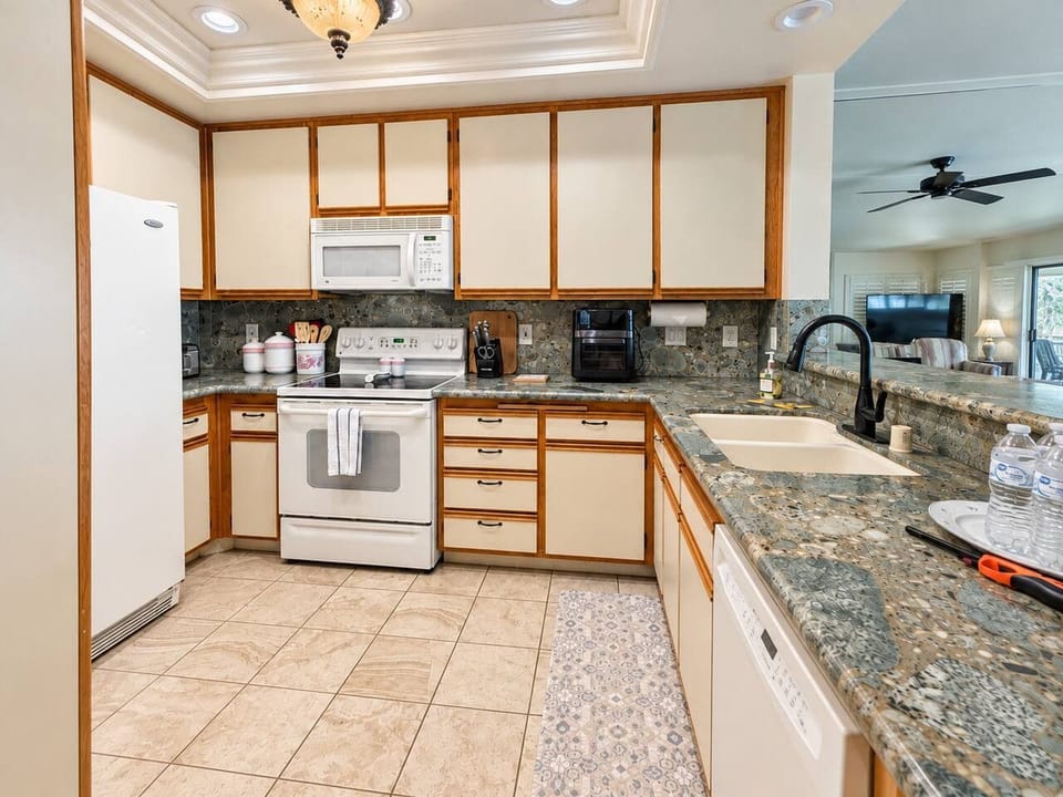 Well-appointed kitchen with ample counter space and storage.