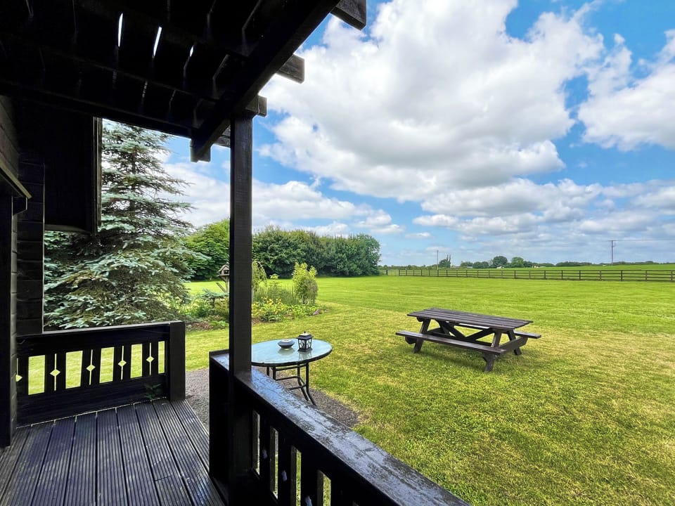 Terrace | Stour Cross Farm- Hardy Chalet - Stour Cross Farm, West Stour, near Gillingham