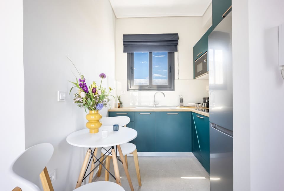 Contemporary bathroom with heated towel rail