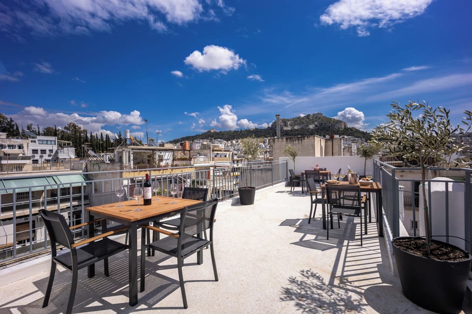 Lycabettus view from the shared rooftop