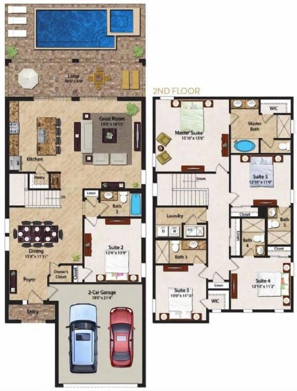 Villa, Multiple Beds, Pool View (EC137-The Terrific Traditional Villa) | Floor plan