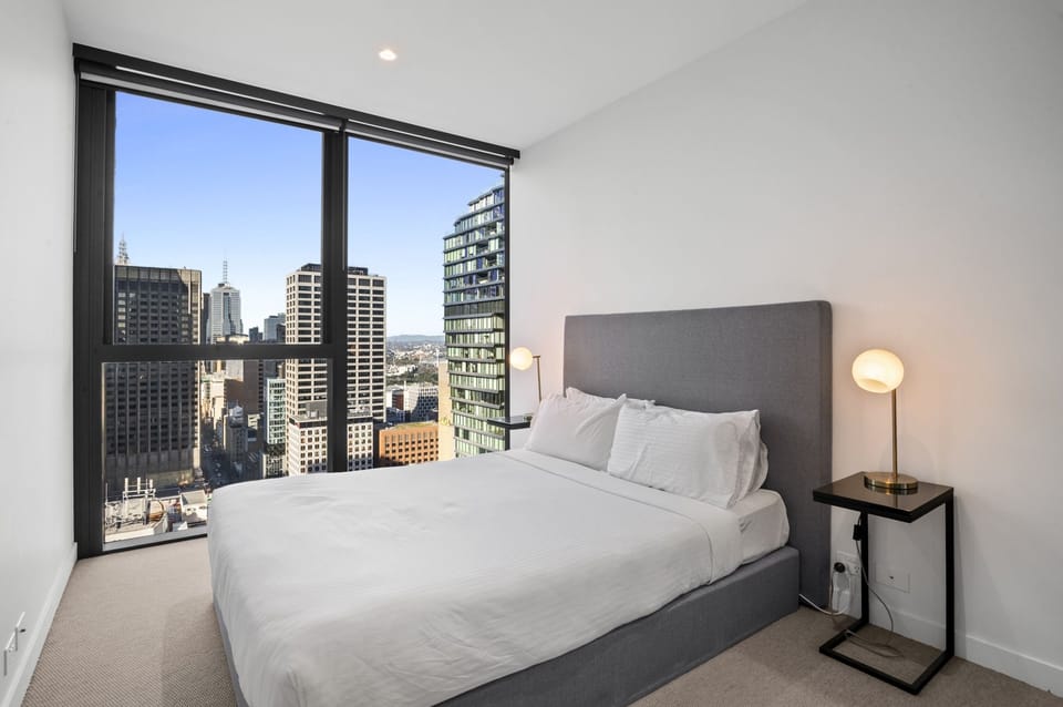 Bedroom with city view