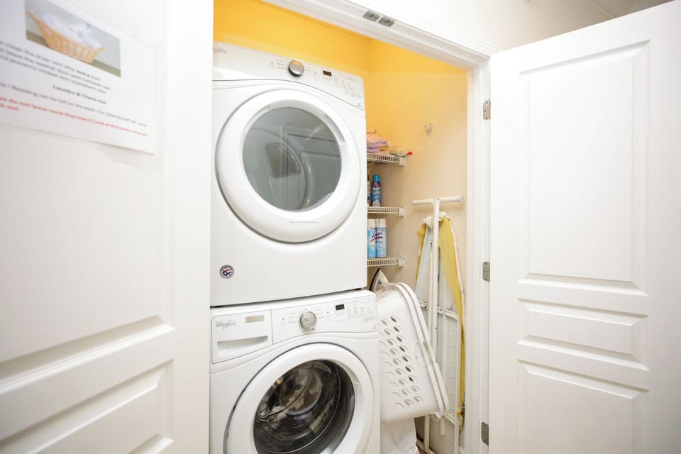Washer and dryer accessible from 3rd floor hallway closet