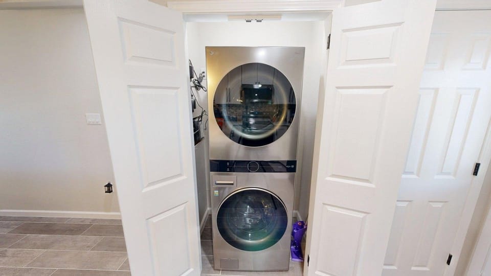Stacked washer and dryer