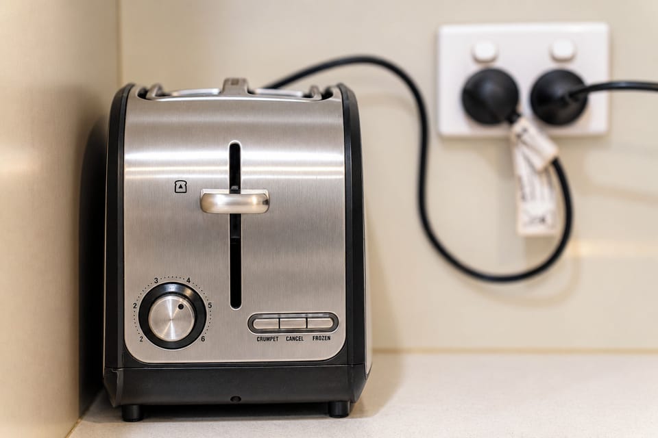 Modern kitchen toaster ready for easy breakfasts and quick snacks