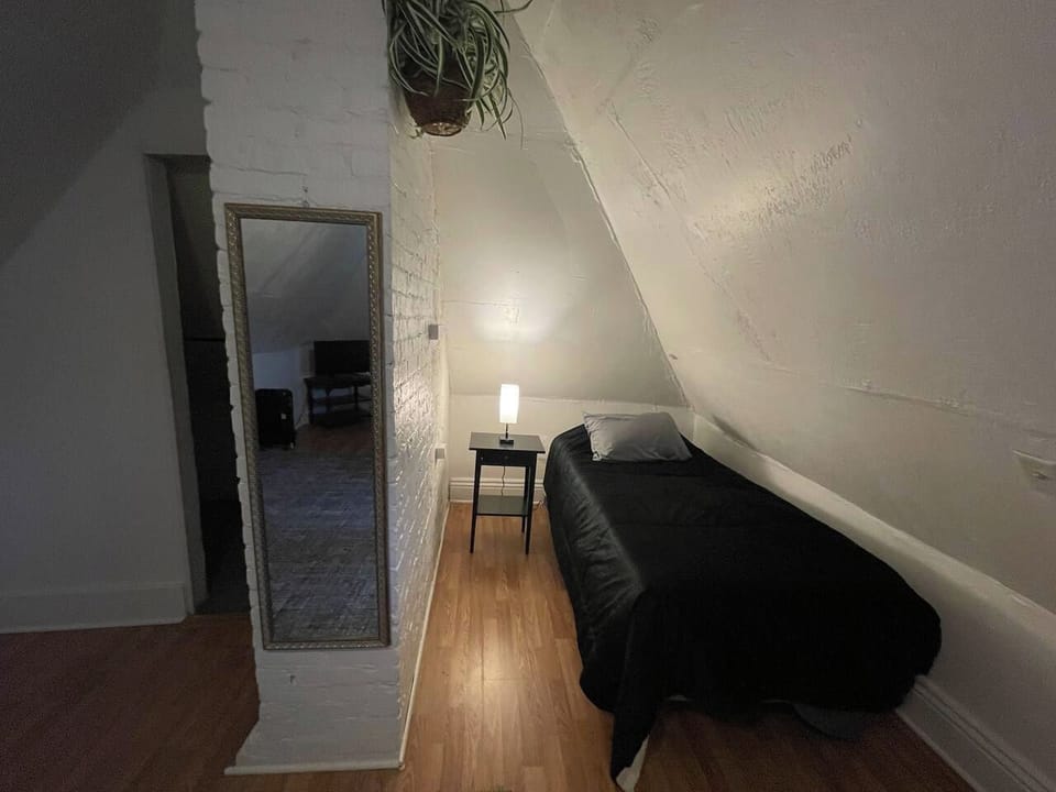 Sofa converted into a bed at this angle
