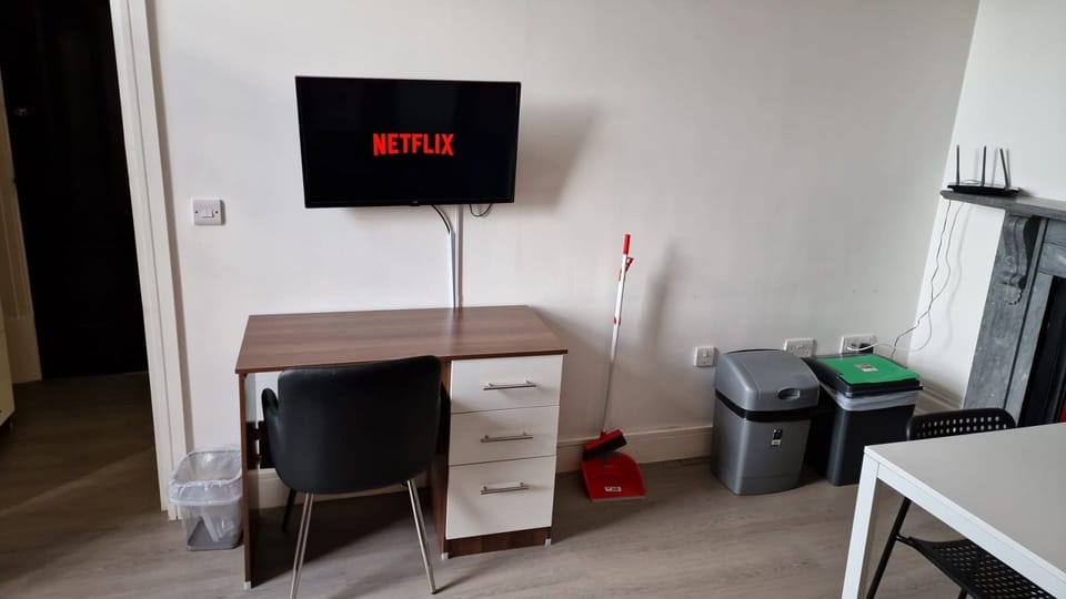 Desk and TV