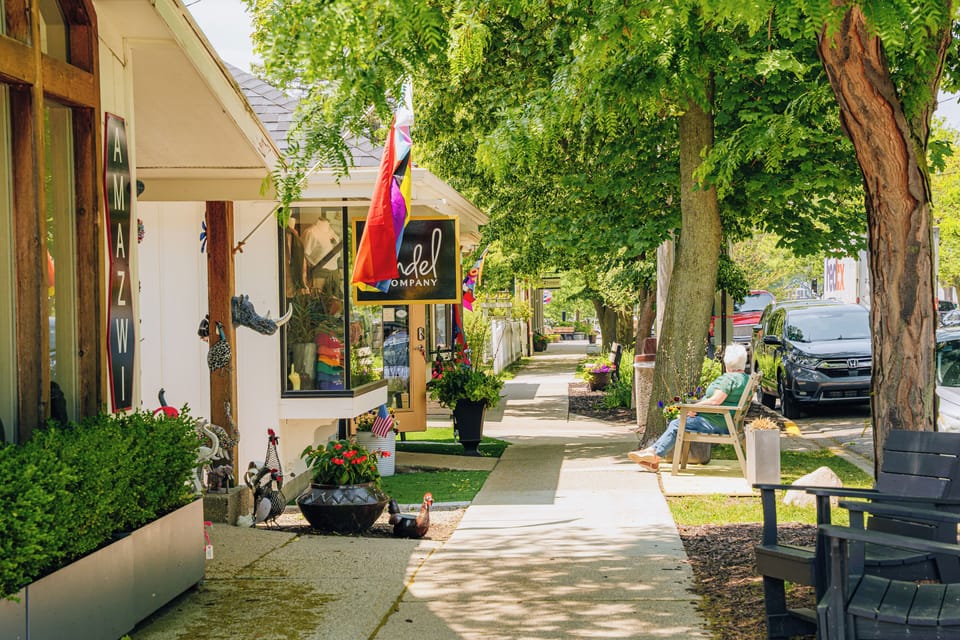 Charming Saugatuck retreat less than a mile from downtown with nature preserve views. House in Saugatuck