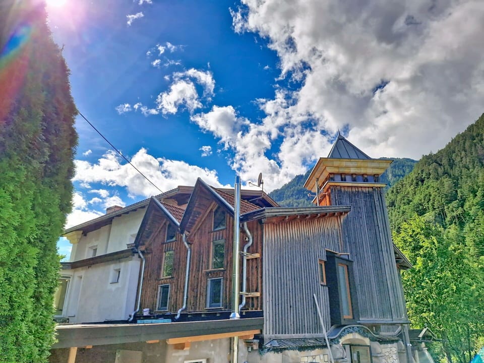 Architecture, Roof, Mountain Village, Siding