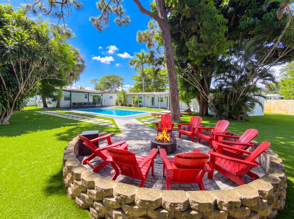 Spacious private backyard made for relaxing and fun.