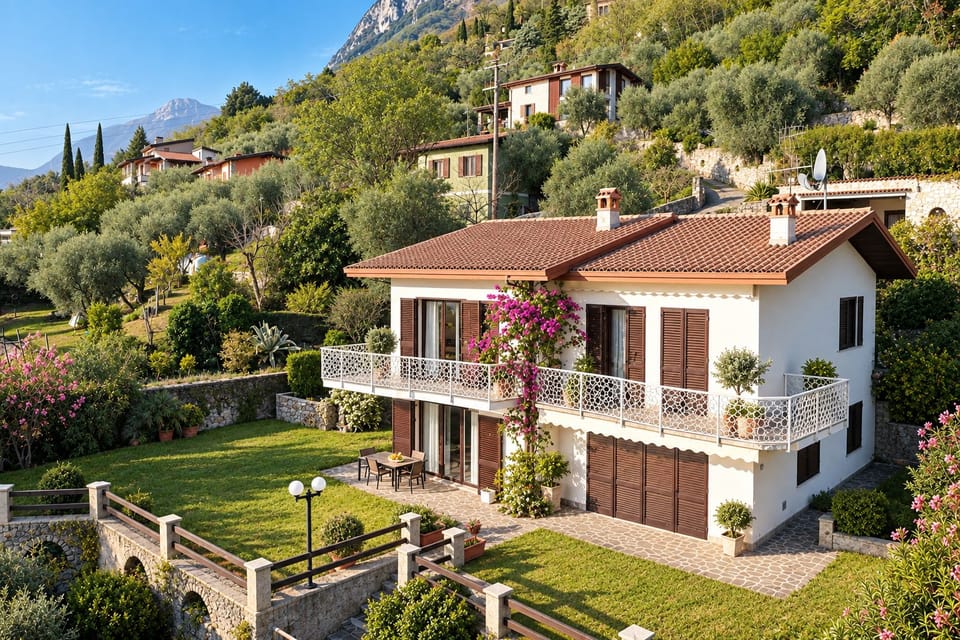 Villa San Giacomo with a panoramic lake view and a pool House in Gargnano