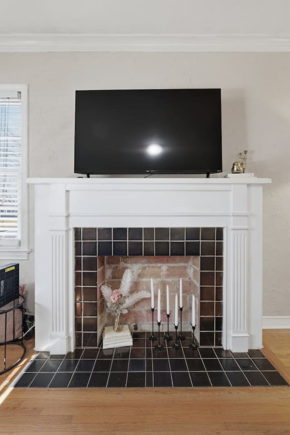 Cozy fireplace in the living room