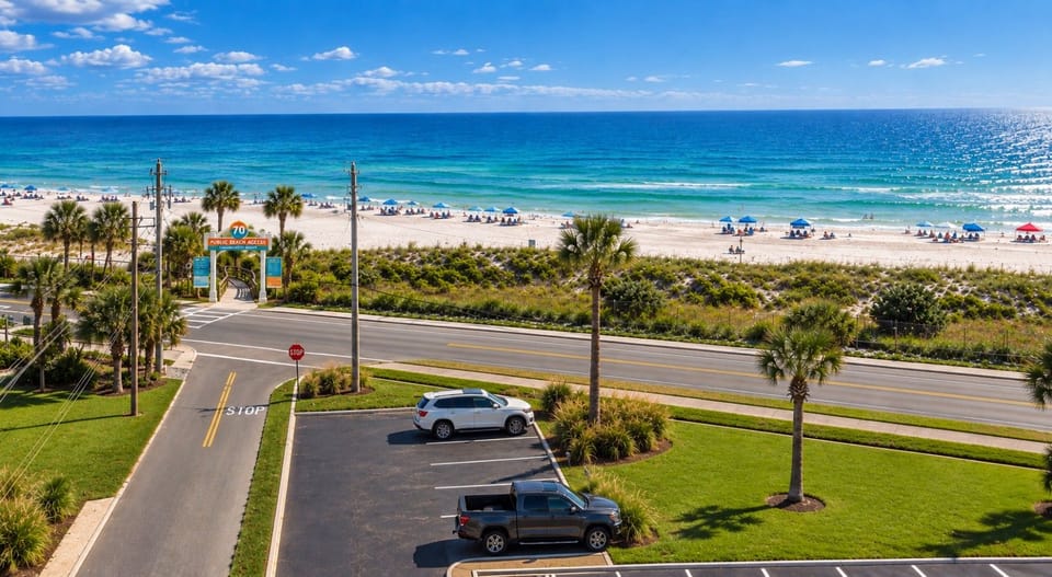 Gulf views steps from Beach Access 70