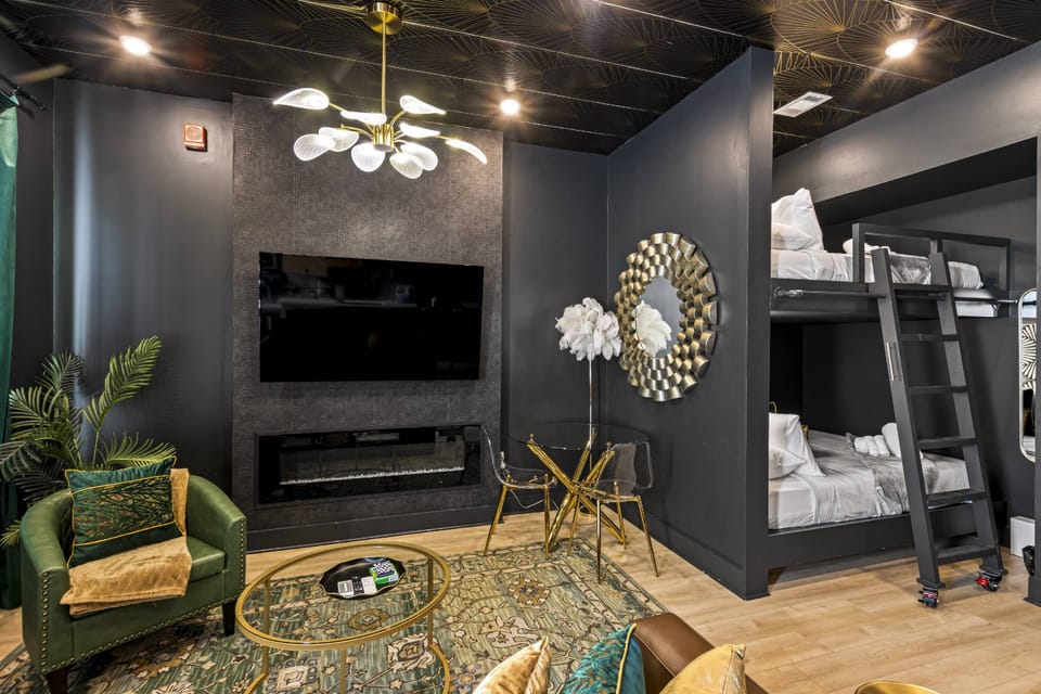Watch TV with a built in fireplace!