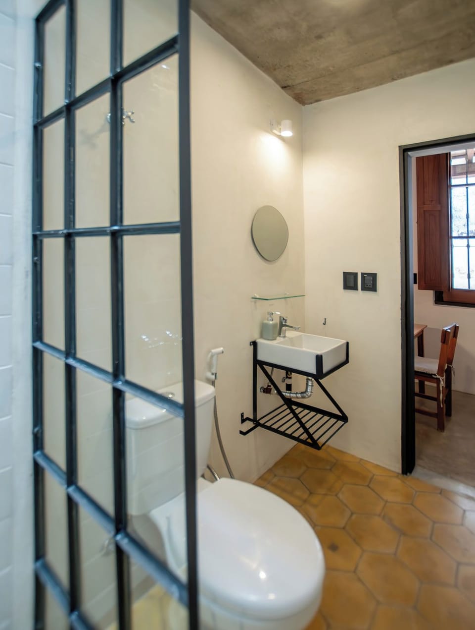 Bathroom with floating sink