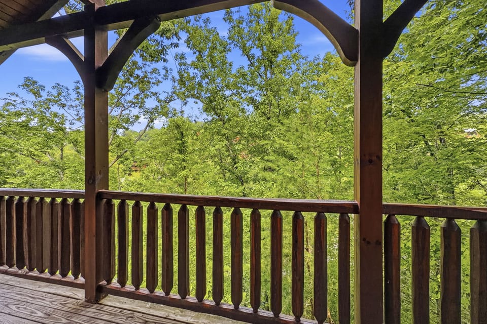 The view through the rail, which is the last thing you see at night and the first thing in the morning.
