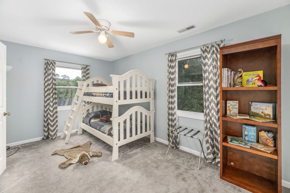 The bunk bed room is great for kids.