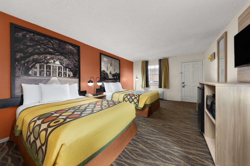 Room, 2 Double Beds, Non Smoking | In-room safe, iron/ironing board, free cribs/infant beds, rollaway beds