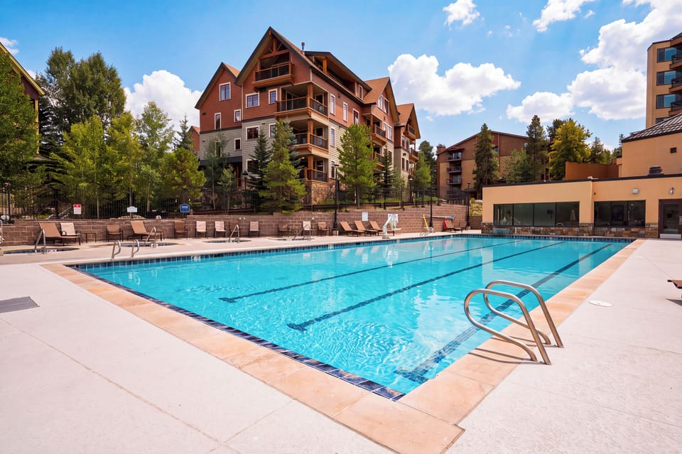 Resort pool days: swim, splash, and soak up the Colorado sunshine just outside.