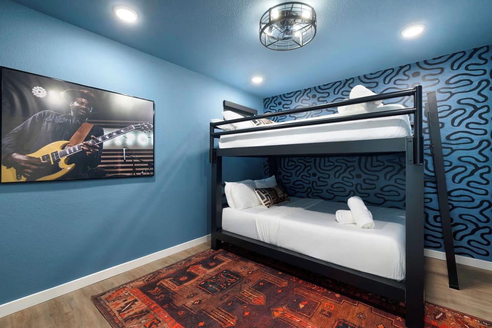 A stylish and comfortable sleeping space perfect for families or groups