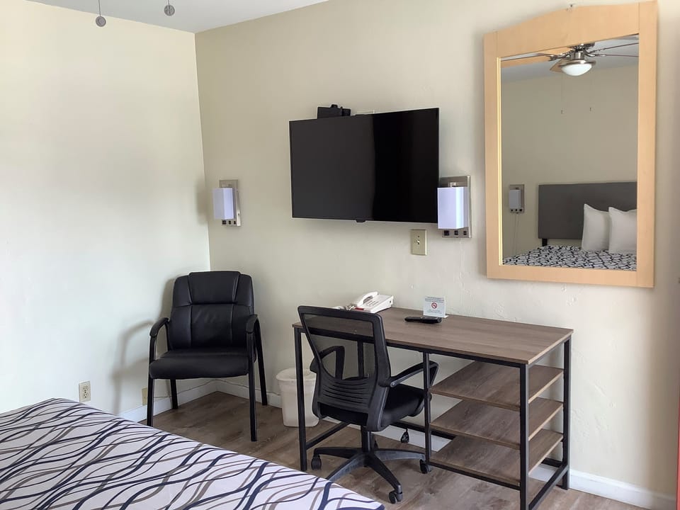 Desk, iron/ironing board, free WiFi, alarm clocks