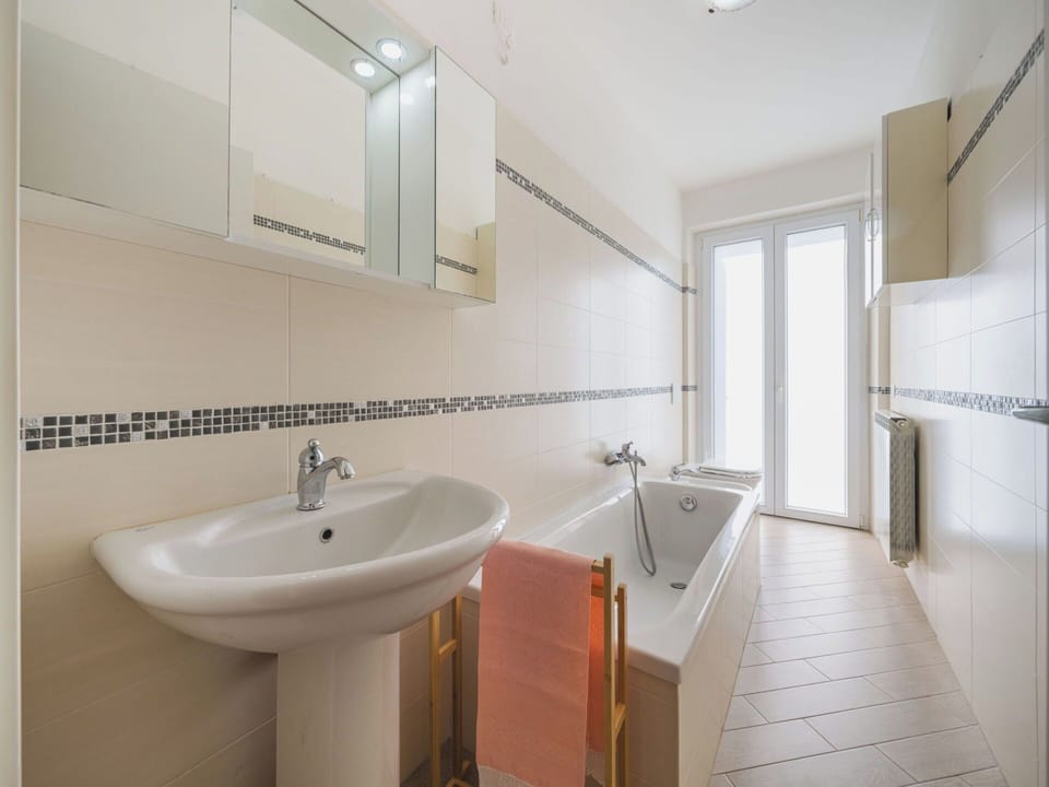 Bathroom, Flooring, Plumbing Fixture, Interior Design, Floor, Bathroom Sink, Sink, Tap, Plumbing, Room