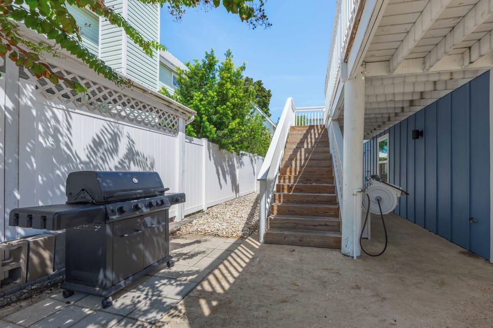 Convenient second-level access and a BBQ grill for cooking up delicious favorites