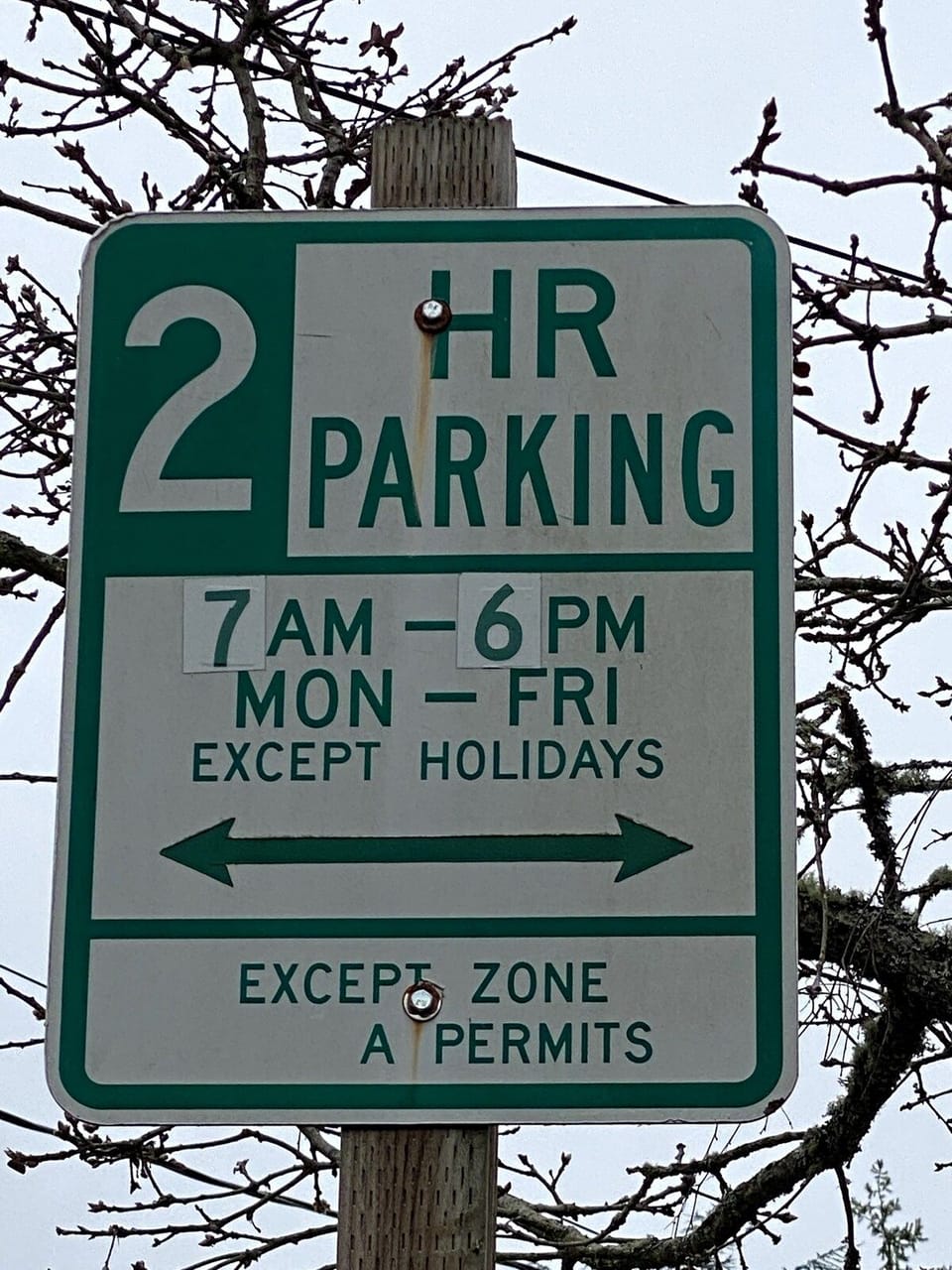Our home is located in a 2-hour street parking zone